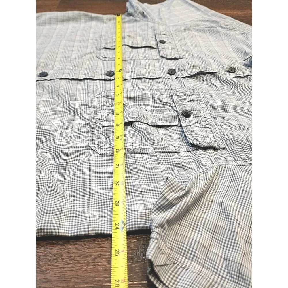 The North Face, Men's, Blue Plaid, Short Sleeve, Button Up Shirt, Size XL